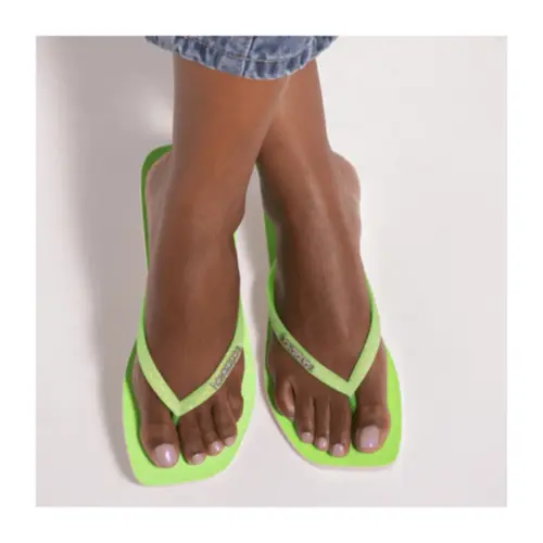 Chinelo Havaianas Slim Square Glitter Neon