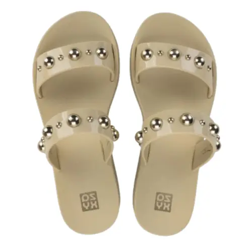Sandalia Zaxy Rise Slide Feminino Com Pins Metalicos