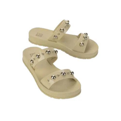 Sandalia Zaxy Rise Slide Feminino Com Pins Metalicos