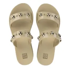 Sandalia Zaxy Rise Slide Feminino Com Pins Metalicos