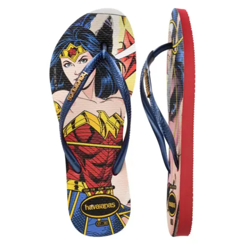 SANDALIA HAVAIANAS SLIM WONDER WOMAN MULHER MARAVILHA 24.25
