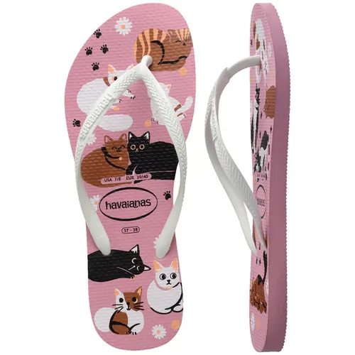 Chinelo Feminino Havaianas Slim Pets Cachorrinhos e Gatinhos
