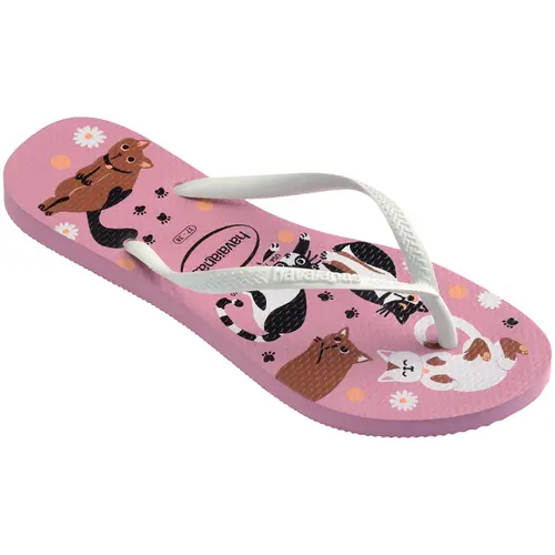 Chinelo Feminino Havaianas Slim Pets Cachorrinhos e Gatinhos