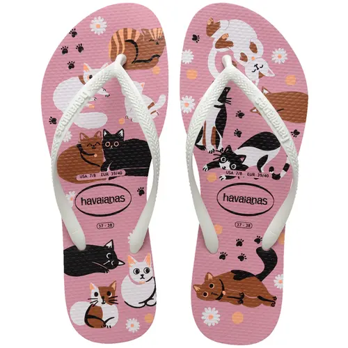 Chinelo Feminino Havaianas Slim Pets Cachorrinhos e Gatinhos