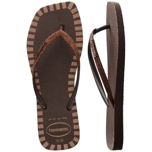 Chinelo Havaianas Slim Square Glitter Contour