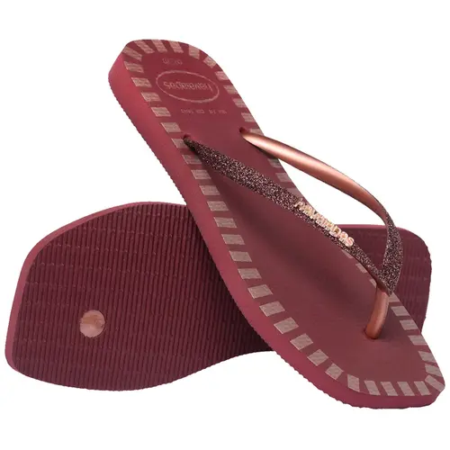 Chinelo Havaianas Slim Square Glitter Contour