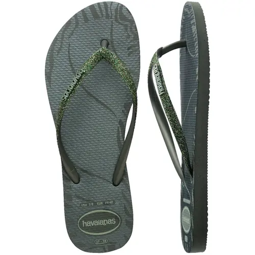 Chinelo Feminino Havaianas Slim Glitter Edge Original e Confortavel