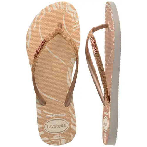 Chinelo Feminino Havaianas Slim Glitter Edge Original e Confortavel